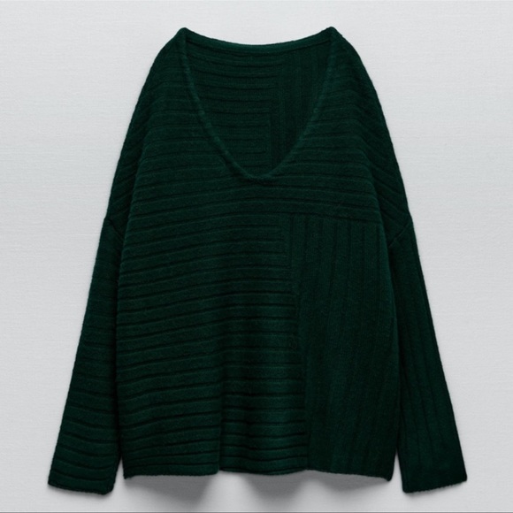 ZARA ASYMMETRIC WOOL SWEATER TOP | SIZE: M-L | NWT - Picture 5 of 7